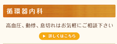 循環器内科　高血圧、動悸、息切れはお気軽にご相談下さい　詳しくはこちら