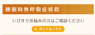 睡眠時無呼吸症候群　いびきでお悩みの方はご相談ください　詳しくはこちら